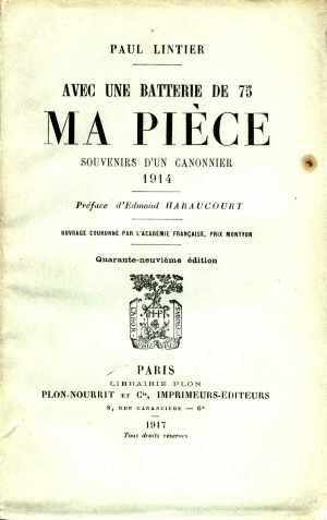 Ma Pi�ce (Paul Lintier 1916 - Ed. 1917)